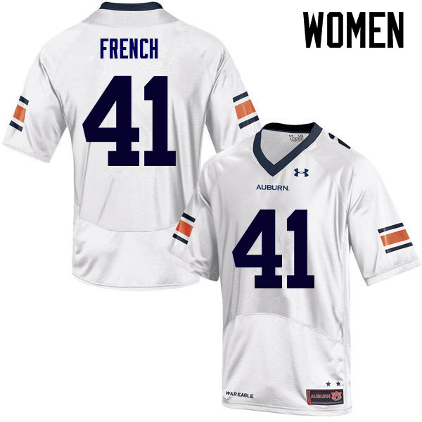 Auburn Tigers Women's Josh French #41 White Under Armour Stitched College NCAA Authentic Football Jersey EQL2874KB